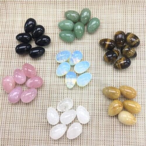 Natural polished quartz crystal mixed material egg stone healing crystals for home decoration