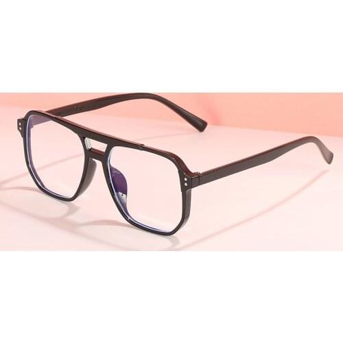 New Fashion Polygon Oversized Men Women Eyeglasses Computer Anti-Blue Light Optical Plastic Frame Classic Unisex Eyewear