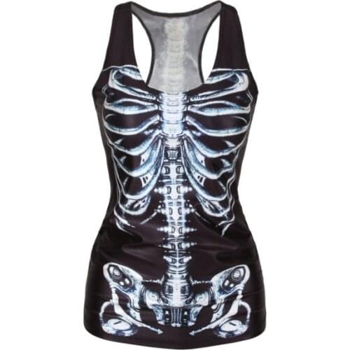 Limited Promotion Harajuku Active Black Skeleton Sports Vest 3D Print M 2XL 4XL Plus Size Clearance Sales