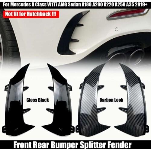 Rear Bumper Trim Lip Splitter Fender For Mercedes A Class W177 AMG Sedan A180 A200 A220 A250 A35 2019 2020+ Spoiler Side Fender