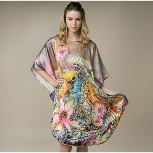 Pink Floral Silk Satin NightDresses Women Fashion 2021 Summer Long Casual Sexy Office Work Daily Sleeping Dress Plus Size Loose