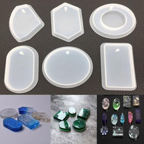 DIY Crystal Epoxy Mold Sweater Single Pendant with Hole Geometric Shape Rectangle Round High Mirror Creative Handmade Jewelry