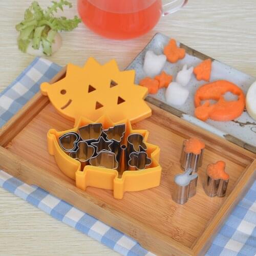 Cute 10pcs/Set of Fruit Cutter Mould Hedgehog Box Design Mini Stainless Steel Mould Biscuit Biscuit Ham Biscuit Tool