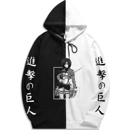 Japanese anime Attack on Titan 2021 summer new splicing sports Hoodie trend top Hoodie printed mens and womens hoodies