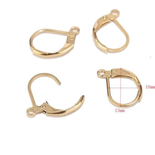 100PCS/set Top Quality Hypoallergenic Earring Hooks Leverback Ear Wires Earwire Stainless Steel Plated Gold For Women Gifts