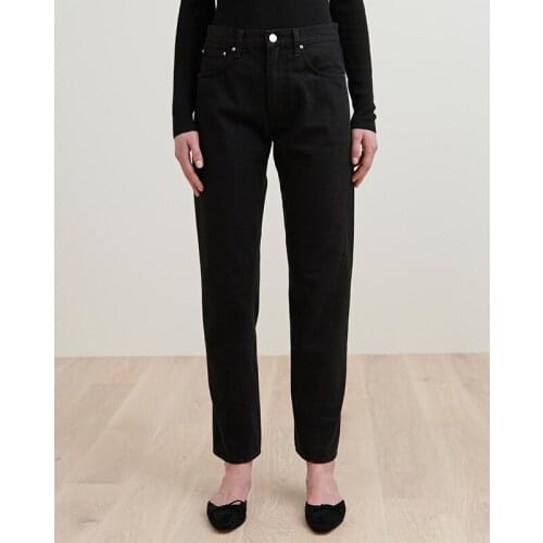 [ElfStyle] - Original Denim Washed Jeans Cropped Rinse Straight Jeans Twisted Seam Ankle Length Pants Trousers Woman 2019SS