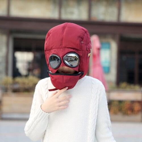 Parent-Child Winter Ski Hat Fleece Cycling Cap For Men Women Windproof Hiking Climbing Sports Adult Hat Glasses And Scarf Set