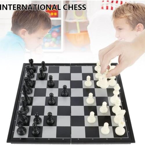 1set Large International Chess Folding Magnetic Plastic Chessboard Board Game Portable Kid Toy Portable 2020 Drop Shipping