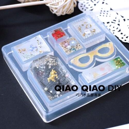 1PC Glasses Pendant Craft DIY Transparent UV Resin epoxy Silicone Combination Molds for DIY Making Finding Accessories Jewelry