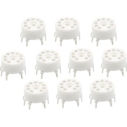 10PCS PCB 9Pin Ceramic B9A Vacuum Tube Socket Audio HIFI DIY Amps for 12AX7 12AU7 12AT7 ECC81 ECC82 ECC83