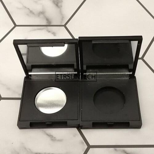100pcs 26.5mm Black Plastic Empty Cosmetic Eyeshadow Powder Container, Beauty Blusher Compact Case, Lip Palettes F3825