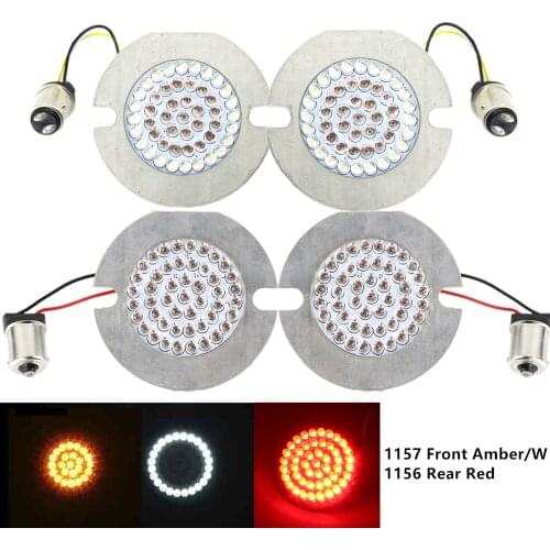 1157 Front Amber White ring turn signal inserts and 1156 Rear turn signal inserts Flat style 3 1/4" LED Front Rear Turn Signals