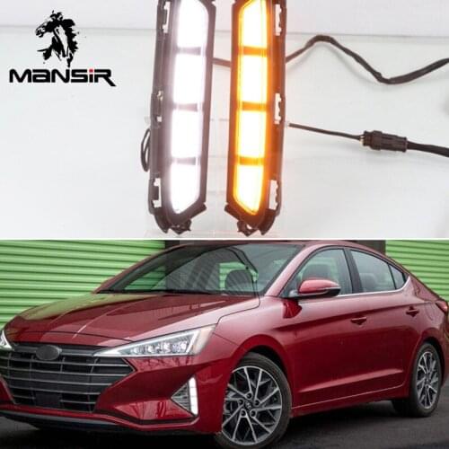 12V LED Daytime Running Lights Daylights Car DRL For Hyundai Elantra Avante 2019 2020 Headlights Auto Drl Sequential turn signal