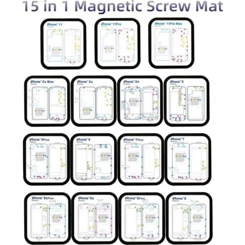 15 in 1 Magnetic Screws Mat Keeper Memory Chart Mat for iPhone 6 6S 7 8 X XS Max XR Teardown 12 in 1 Repair Guide Pad