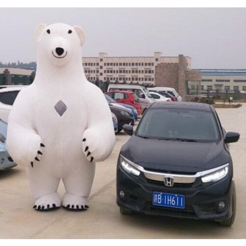 2.8m Inflatable Polar Bear Mascot Costume Advertising Carnival Halloween Suits Outfits Cosplay Party Game Dress Adults Size New