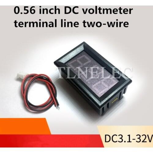 0.56 Inch Two-wire DC Voltmeter DC30V Three-digit LED Digital Display Voltmeter Head with Shell Reverse Connection Protection