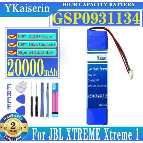 YKaiserin GSP0931134 20000mAh Battery Batterij + Track Code for JBL XTREME Xtreme 1 Xtreme1 Speaker Replacement Battery