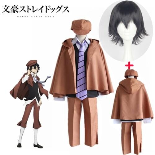 Anime Bungo Stray Dogs Detective Ranpo Edogawa Cosplay Costumes Vest & Cloak & Pants & Tie & Hat Halloween Uniform Suit Outfit