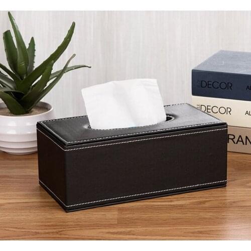 Large Holder Tissue Case Practical Paper Box PU Leather Rectangular Napkin Waterproof Antimoisture Household Office