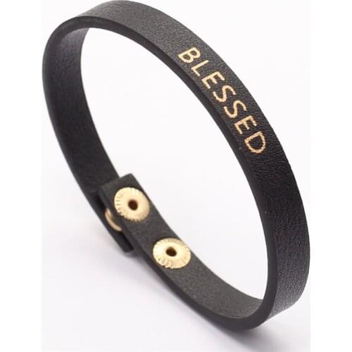 Blessed Black Pink Gray Anklets Summer Beach Pu Leather Jewelry Women Bracelets Women Girl Bangle Female Jewelry Gift