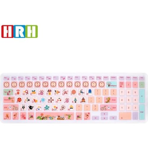 HRH High Quality Carton Animal Design English Silicone Laptop Keyboard Skin Cover for Dell 15C 15CR Ins15CR-1518L