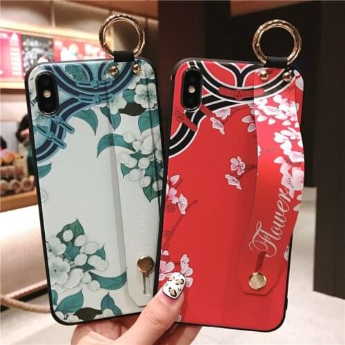 Wrist Strap Phone Case for iphone 6 6s 7 8 plus 5 5s SE Case Skin Soft TPU Back Cover For iphone X XS Max XR Ring Grip Cover