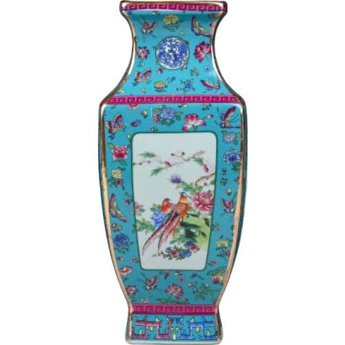 Jingdezhen Ceramic Vase Ornaments New Chinese Style Famille Rose Enamel Antique Porcelain Vase Home Living Room Flower Vase