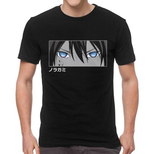Noragami Yato Eye T-shirt Men Graphic T Shirt Short Sleeve 100% Cotton Japanese Anime Manga Tshirt Urban Tee Tops