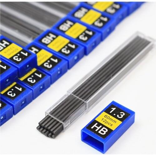 1.3mm automatic pencil lead 12 pencil leads per box School student pen refills HB Black 3pcs/lot
