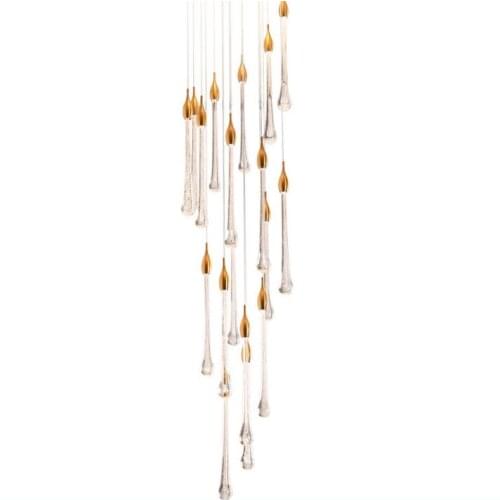 Water drop Bubble Crystal Creative Pendant Light European-style Luxury LED Lamps Glass Indoor Lighting Restaurant Gold