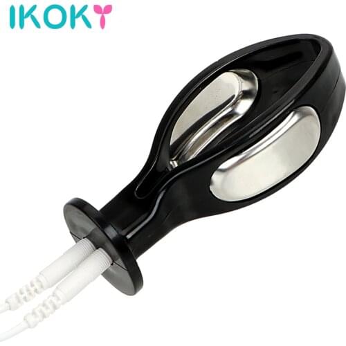 IKOKY Electric Shock Anal Plug Female Masturbation Sex Toys for Women Prostate Massage Sex Products