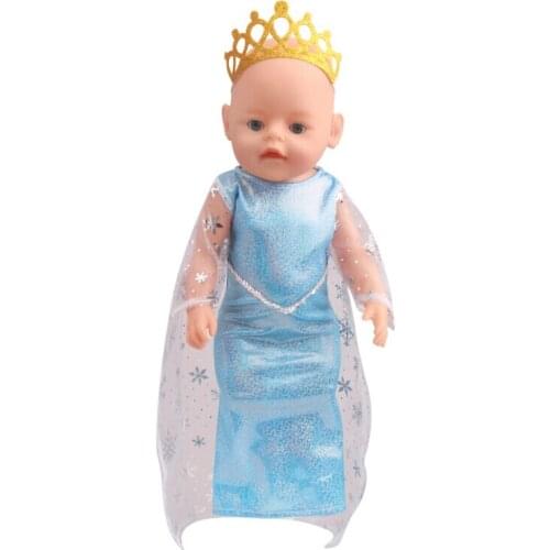 Blue Suit+Hairbrand Doll Clothes Fit 17 inch 43cm Doll Clothes Born Baby Suit For Baby Birthday Festival Gift