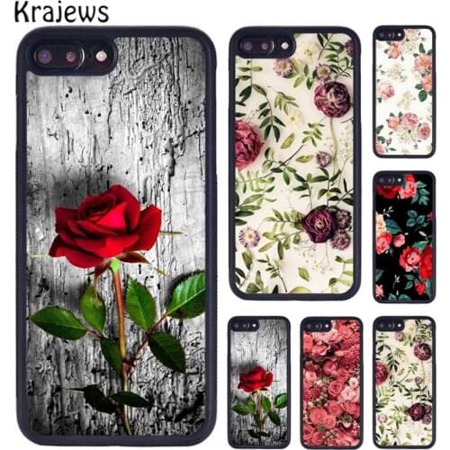 Krajews Beautiful Garden Red Roses Flowers Phone Case For iPhone 5 6S 7 8 Plus 11 12 Pro X XR XS Max Samsung Galaxy S7 S8 S9 S10