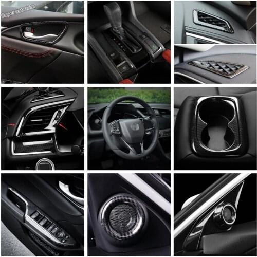 Lapetus Interior Refit Kit Air AC Panel / Pillar A Speaker / Dashboard Frame / Gear Box Strip Cover Trim For Civic 2016 - 2020