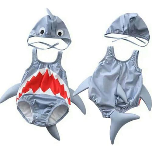 Summer Swimsuit Toddler Baby Kids Girls Beach Swimsuit Swimwear Bikini Set Shark Bathing Suit One Piece