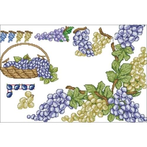 Purple grape lace patterns Counted Cross Stitch 11CT 14CT 18CT DIY Chinese Cross Stitch Kits Embroidery Needlework Sets