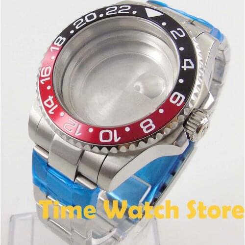 Fit Mingzhu 3804 Miyota 8215 ETA 2836 movement 40mm sapphire glass GMT watch case with bracelet 111