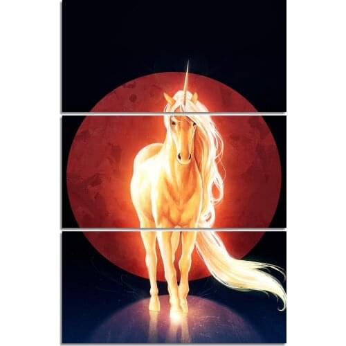 Last Unicorn by JoJoesArt HD print 3 piece canvas art Psychedelic Unicorn ArtSailing Home Decoration Wall Pictures CU-3225C