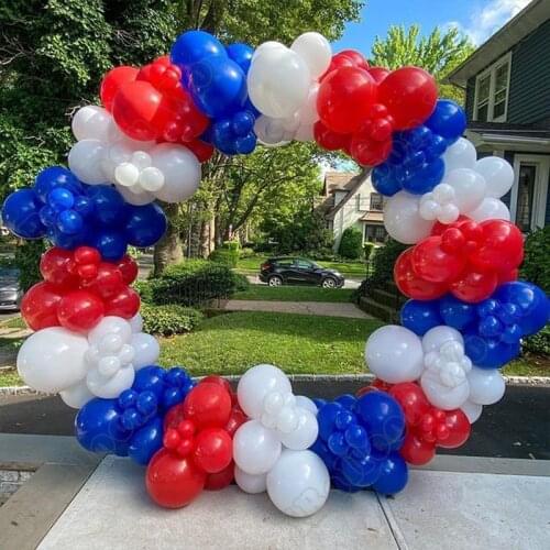 Wedding Birthday Party Decoration Blue White Latex Balloon Garland Red Balloon Arch Kit Baby Shower Event Decoration 155pcs
