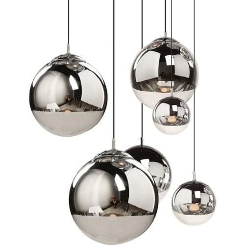 Modern Chandelier Simple Electroplated Spherical Golden Bubble Glass Chandelier Mirror Ball Chandelier lustre luminarias