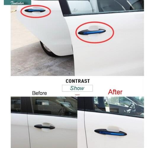 Tonlinker Cover Case Sticker For KIA K2 RIO 2011-16 Car Styling 7 pcs stainless Steel three color car door handle cover Sticker