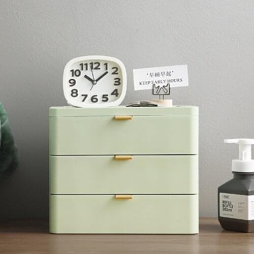 3-layer Drawer Makeup Organizer Box Desk Storage Box Plastic Document Sundries Holder Cosmetic Storage Organizer Desktop