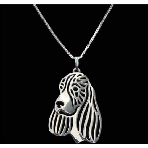 Trendy sale Hollow Pet Pendant English Springer Spaniel Necklace for women cute charm christmas gift fashion pretty jewelry