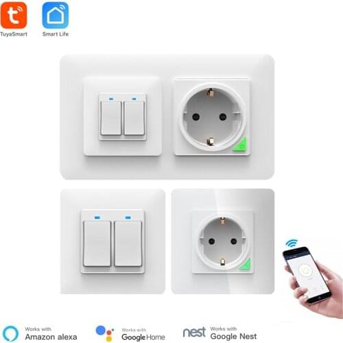 Google Home Compatible Smart In-Wall Outlet Switch Detachable WiFi Timer Schedule Alexa Voice Control Wireless Smart Home