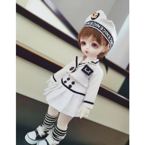 BJD MSD Clothes for Dolls 1/4 1/3 1/6 YOSD,Sexy Navy Suit Uniform ClothesDoll Outfits Include T-shirt Skirts Hat Stocking