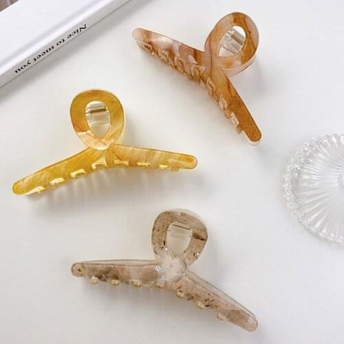 Jelly Color Hair Claw Clip Transparent Hollow Out Cross Hairpins Girls Hair Accessories Women Geometric Barrettes Hair Crab 2021