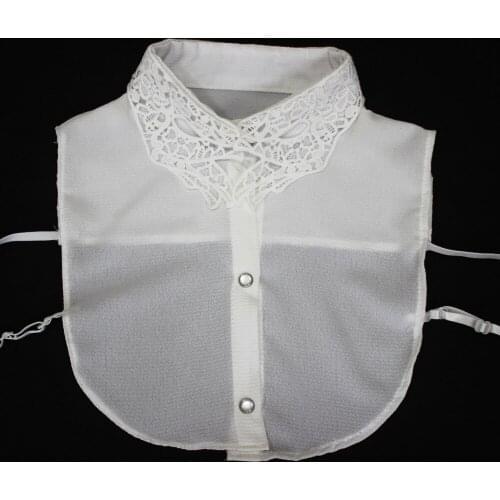 Women Detachable Collar Shirt Fake Collars Decoration Ladies Lace Hollow Embroidered False Collar Necklaces Clothes Accessories