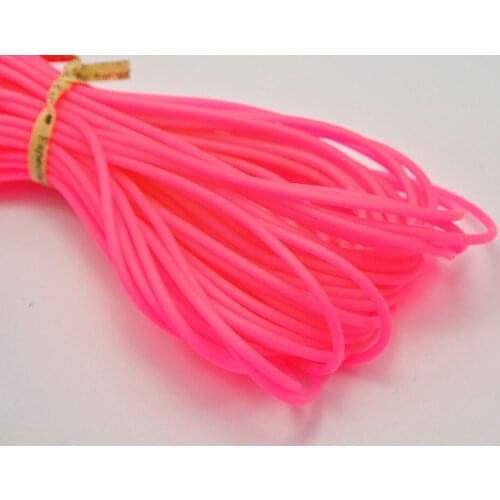 10 Meter Bright Pink 2mm Soft Hollow Rubber Tubing Jewelry Cord Cover Memory Wire