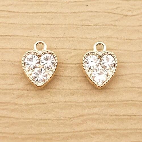 10pcs 10x13mm crystal heart charms for jewelry making crafting fashion earring pendant necklace charm bracelet charm diy finding