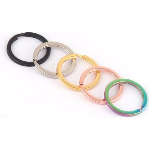 25mm Rose Gold Double Split Flat Round Clip Jewelry Making Metal Keychain Clasp Connector Purse Making Hardware Webbing 10Pcs